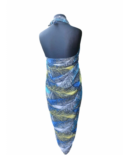 Duża sukienka plażowa - eleganckie PAREO XXL kolorowe pióra